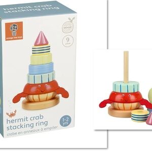 New in box wooden hermit crab stacking ring from orange tree toys